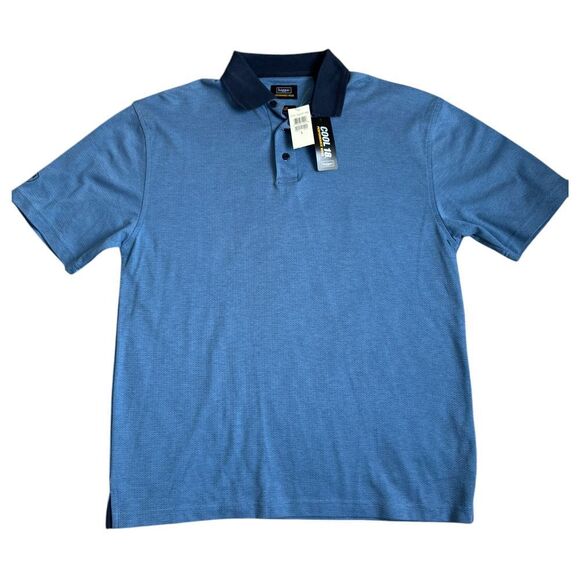 Haggar Performance Wear Cool 18 Polo Men's Large Blue Outdoors Minimalist - Picture 1 of 5
